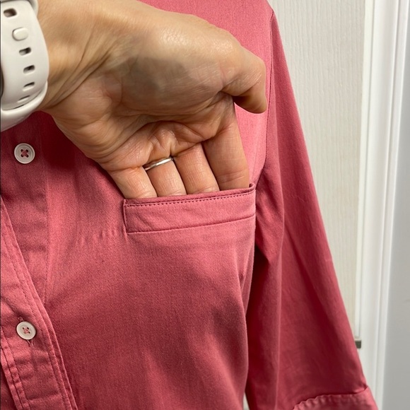 Banana Republic Rose Pink 3/4 Sleeve Fitted Button Down Shirt Size M - Picture 5 of 9